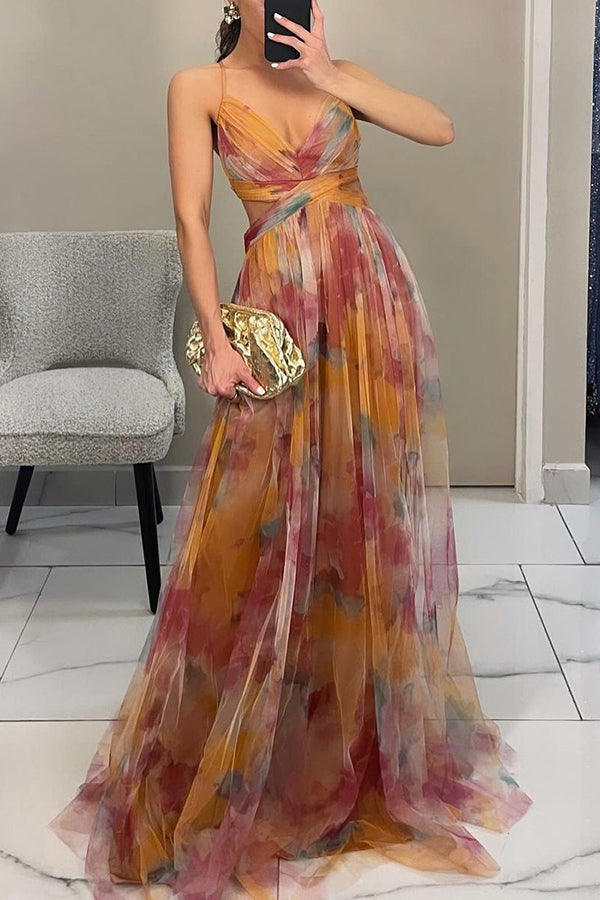 Gisele | Elegant Blomstret Maxi Kjole til Sommer