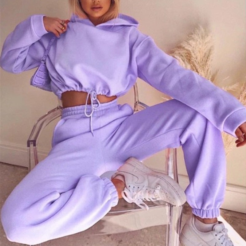 Nanna | Dame Joggingdragt Sæt med Cropped Hoodie