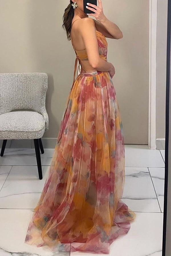 Gisele | Elegant Blomstret Maxi Kjole til Sommer