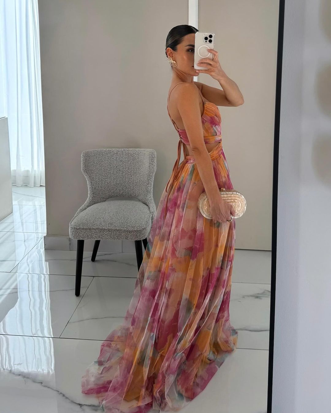 Gisele | Elegant Blomstret Maxi Kjole til Sommer