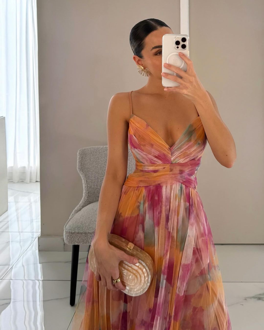 Gisele | Elegant Blomstret Maxi Kjole til Sommer