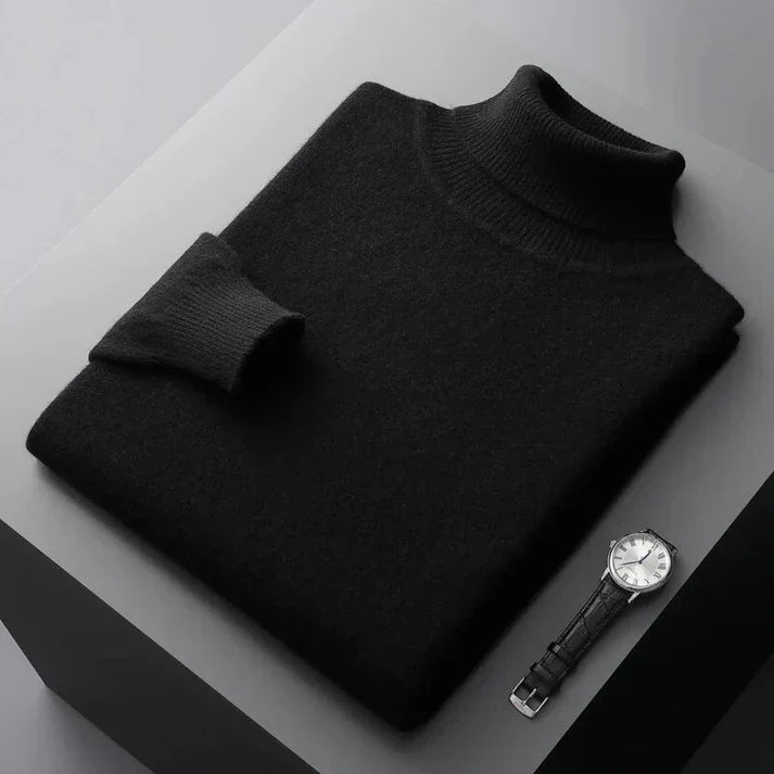 Mikkel | Rullekravesweater i kashmir til mænd