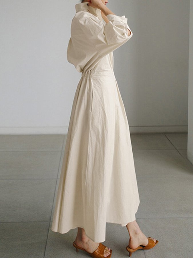 Caro | Elegant Skjortekjole med Knapper