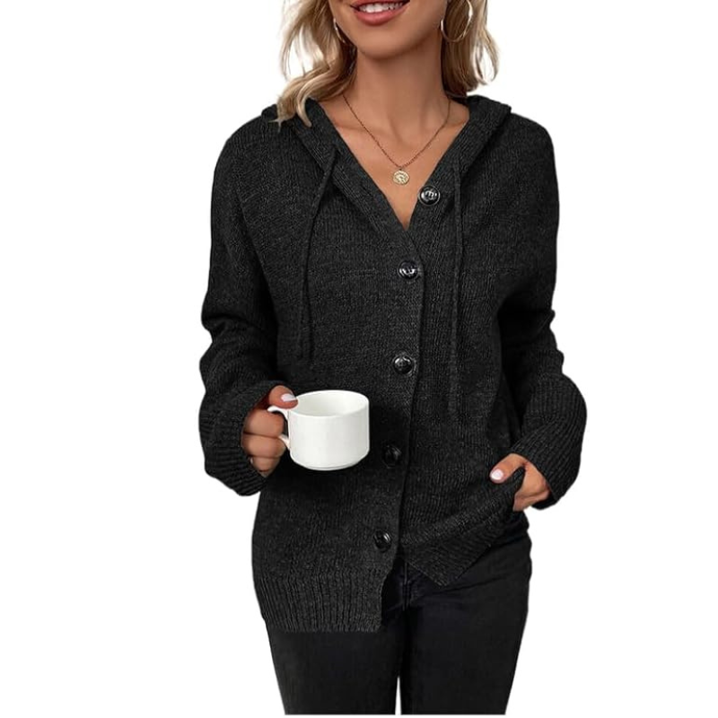 Clara | Dame Strikket Cardigan med Knapper