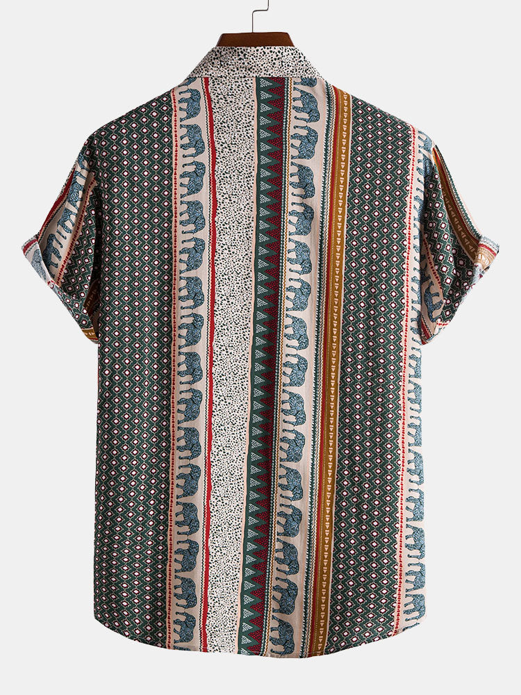 Hugo | Skjorte med geometrisk elefantprint