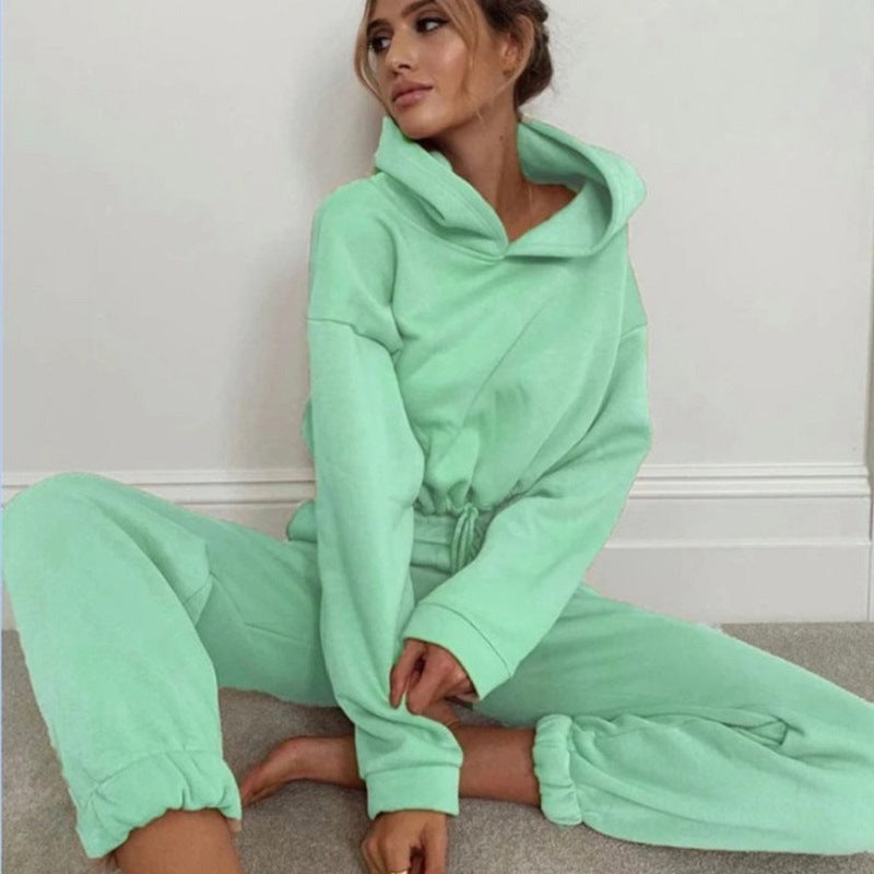 Nanna | Dame Joggingdragt Sæt med Cropped Hoodie