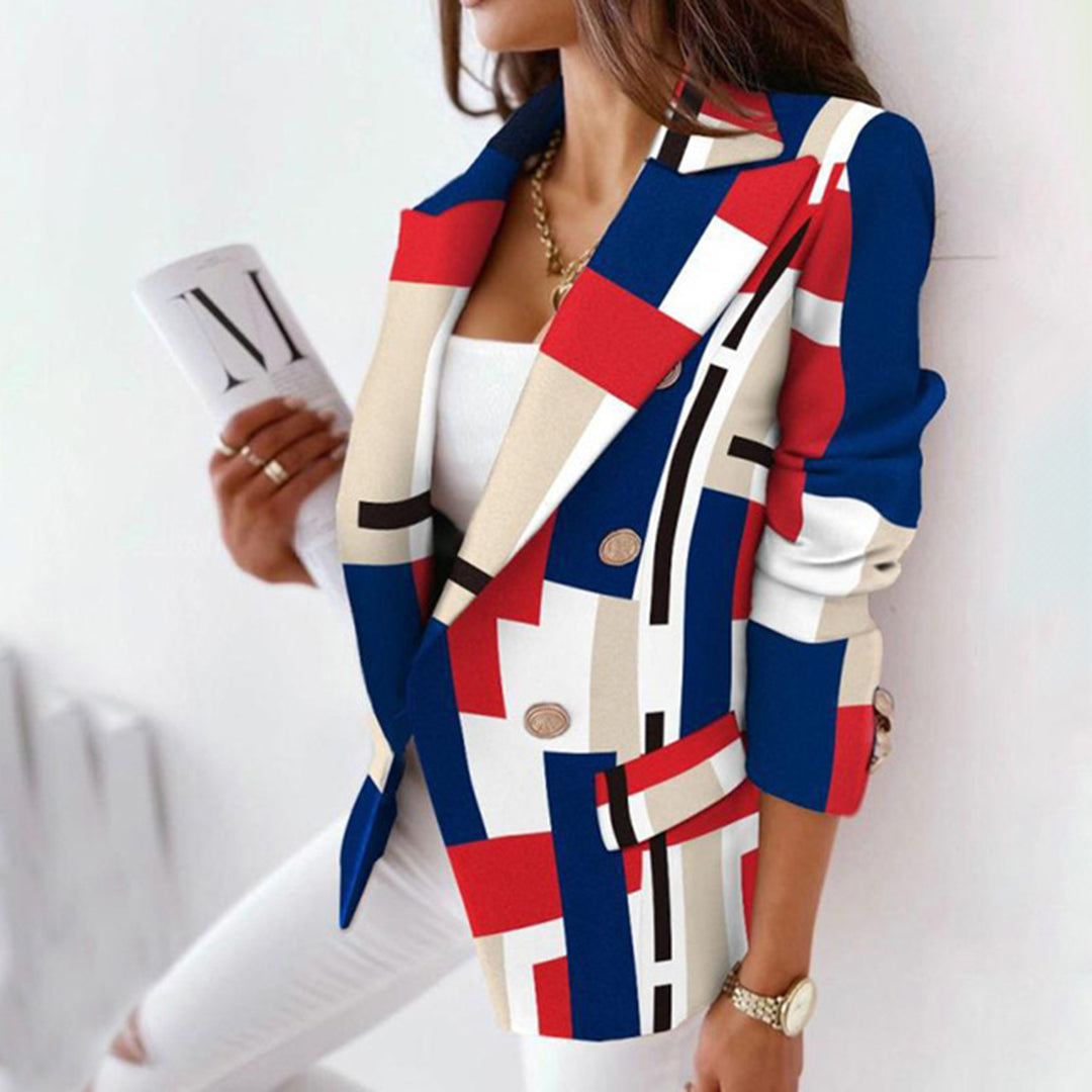 Ida – Ruitet dobbeltknappet blazer til elegant smart-casual