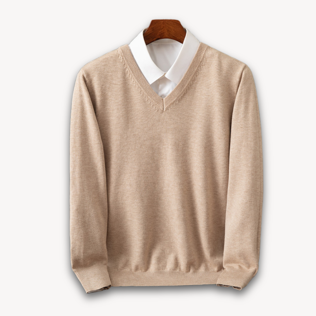 Allan | Elegant kashmir sweater med V-hals til mænd
