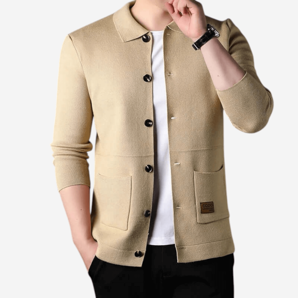 Malthe | Slank strik cardigan til mænd