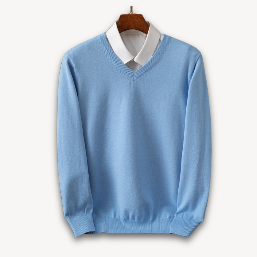 Allan | Elegant kashmir sweater med V-hals til mænd