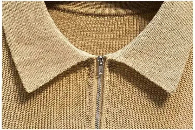 Lasse | Strik sweater med halv lynlås til mænd