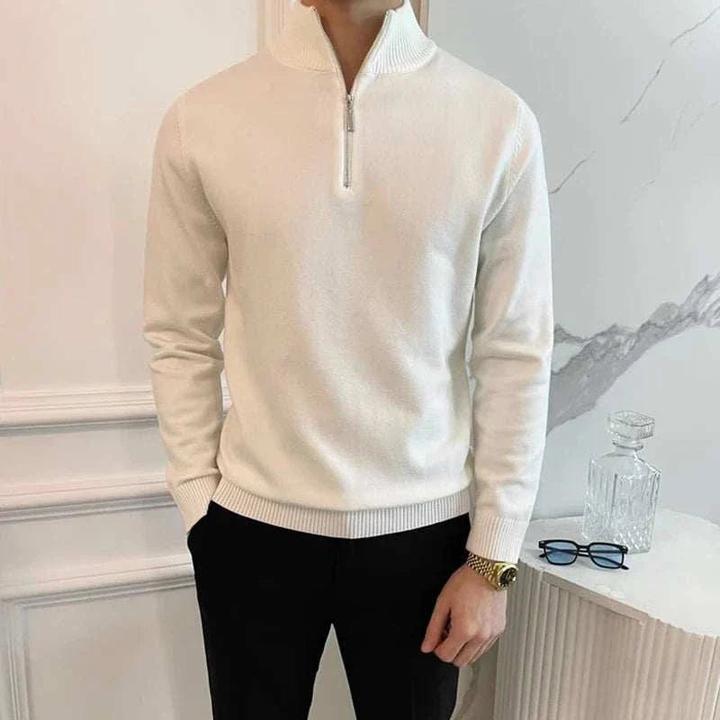 Frederik | Strik sweater med lynlås til mænd