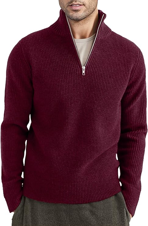 Emil | Italiensk stil sweater med kvart lynlås til mænd