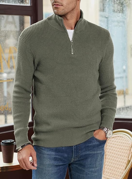 Emil | Italiensk stil sweater med kvart lynlås til mænd