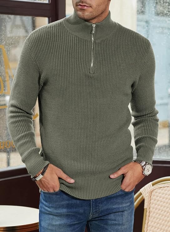 Emil | Italiensk stil sweater med kvart lynlås til mænd