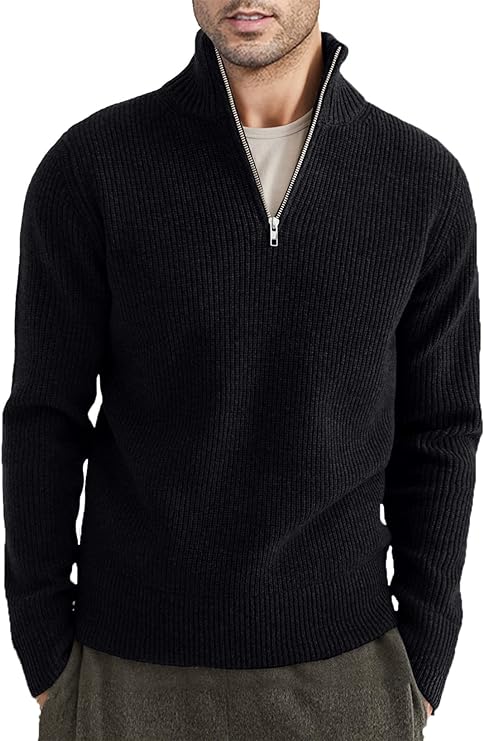 Emil | Italiensk stil sweater med kvart lynlås til mænd