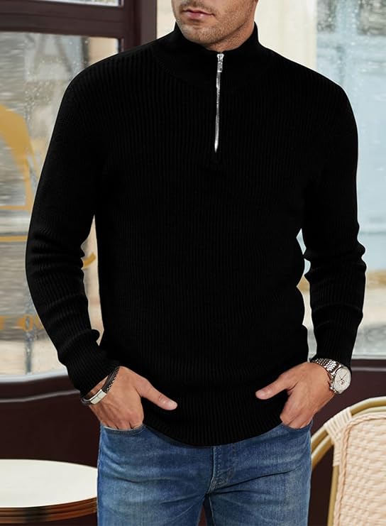 Emil | Italiensk stil sweater med kvart lynlås til mænd