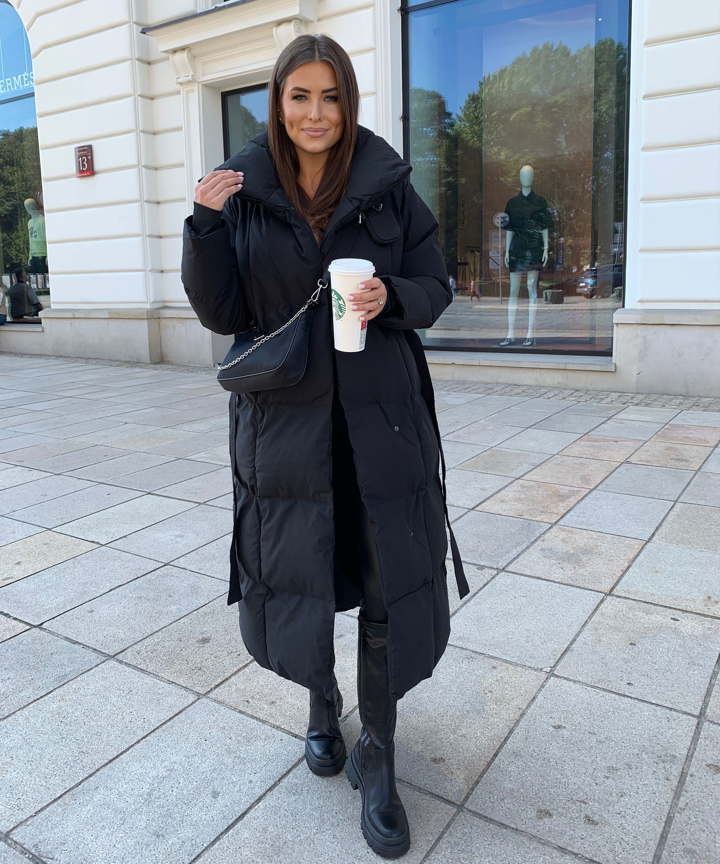 Victoria | Sort Oversize Parka til Vinterbrug