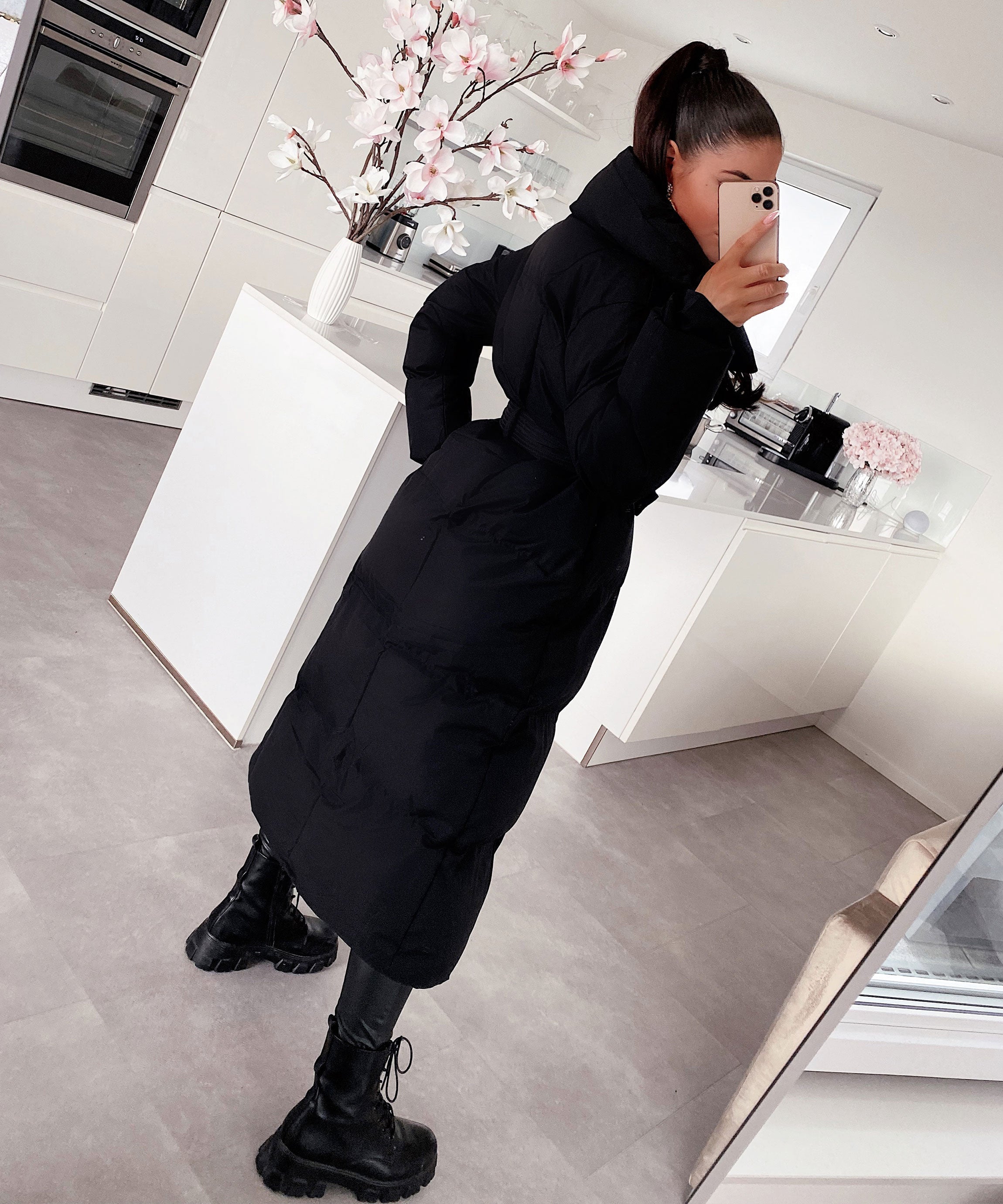 Victoria | Sort Oversize Parka til Vinterbrug