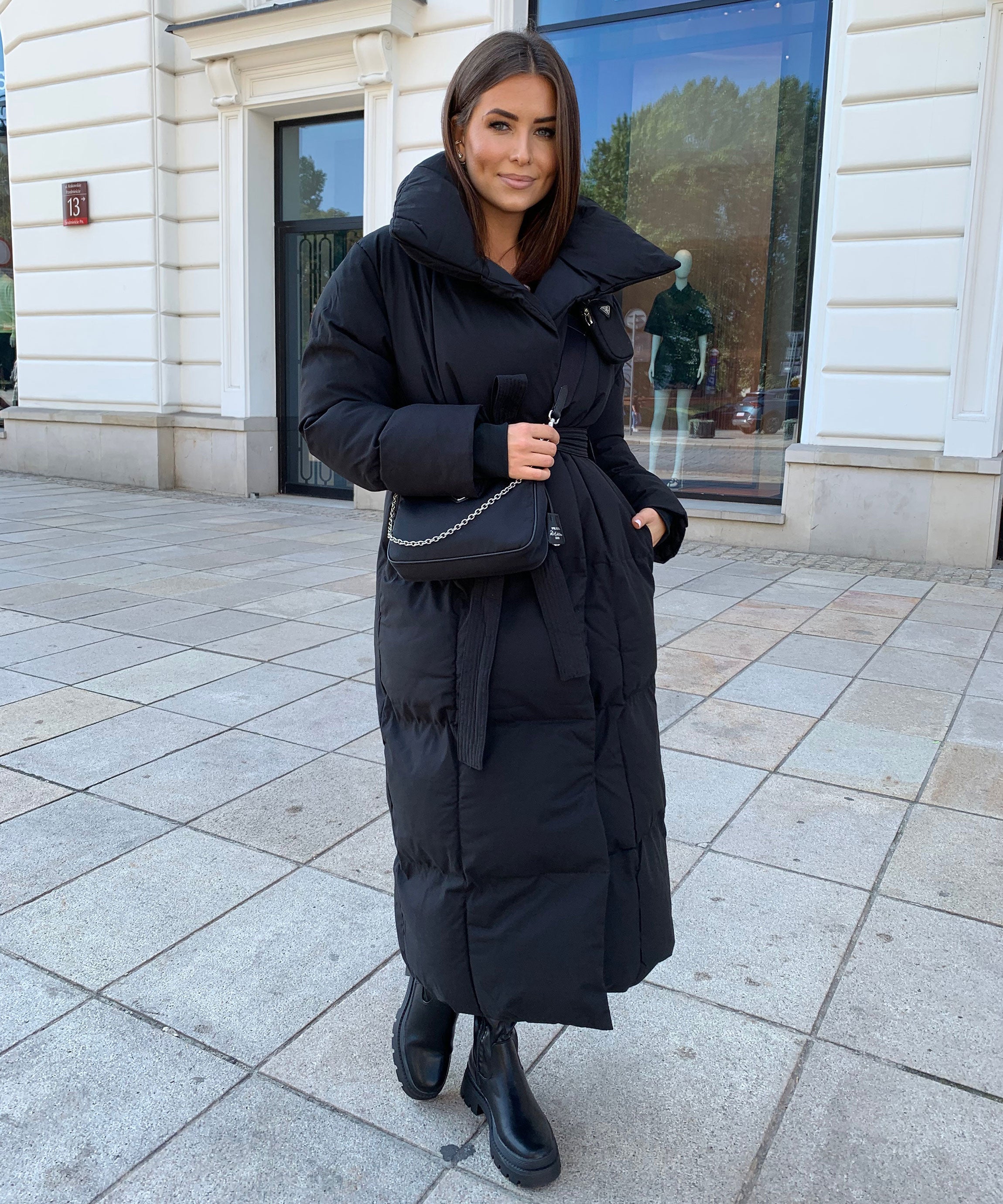 Victoria | Sort Oversize Parka til Vinterbrug