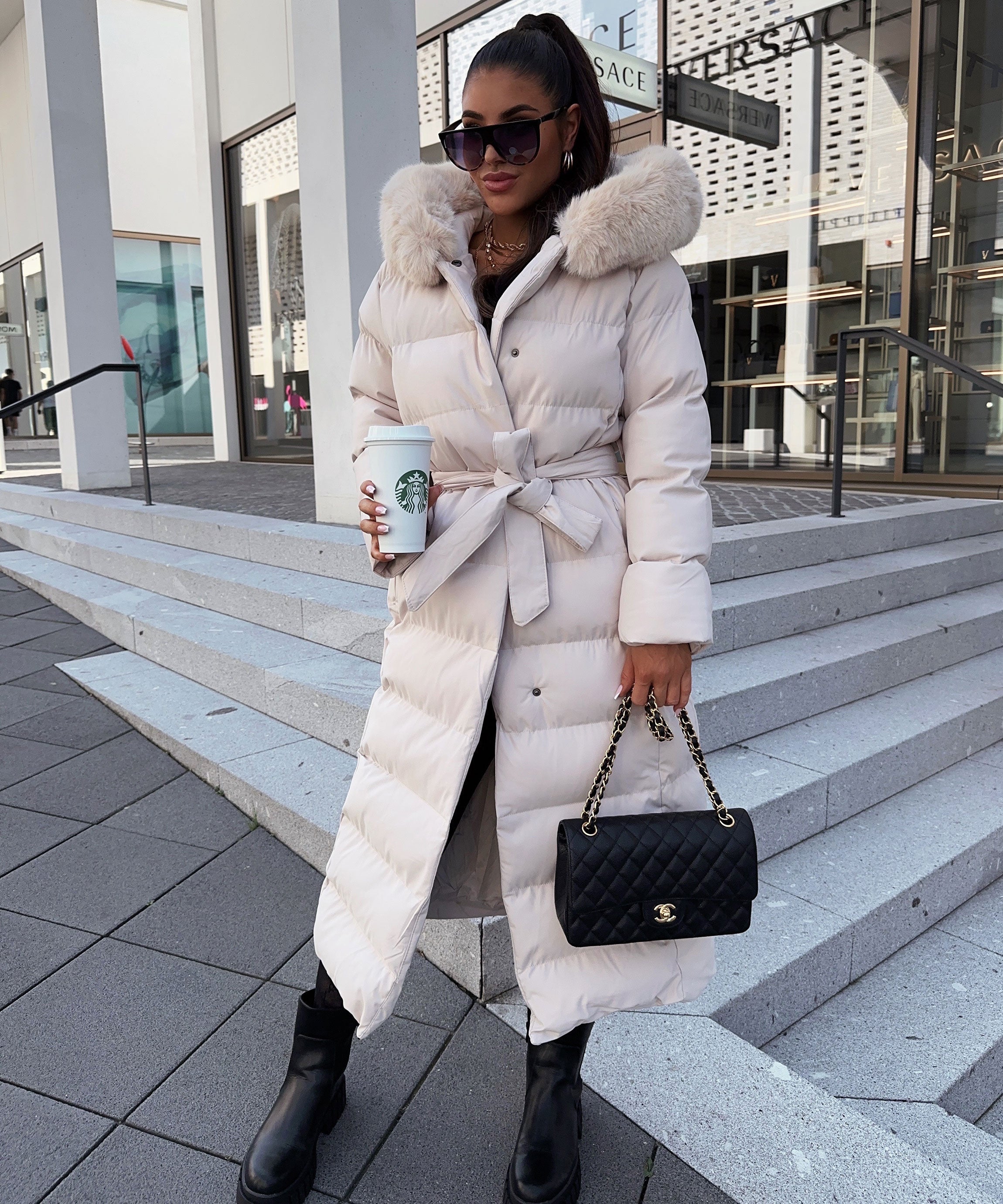 Merle | Beige Parka til Vinterbrug