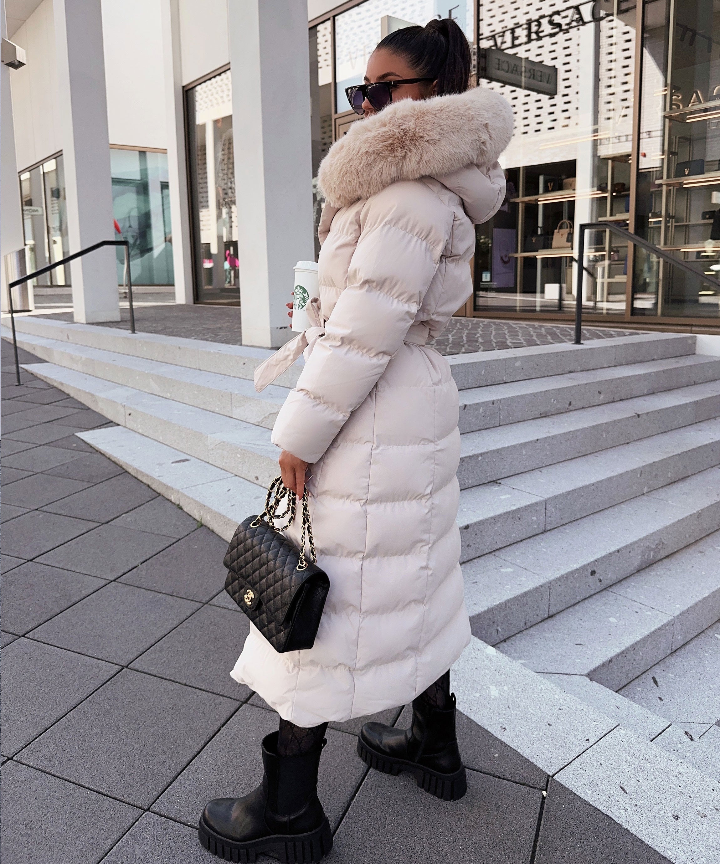 Merle | Beige Parka til Vinterbrug
