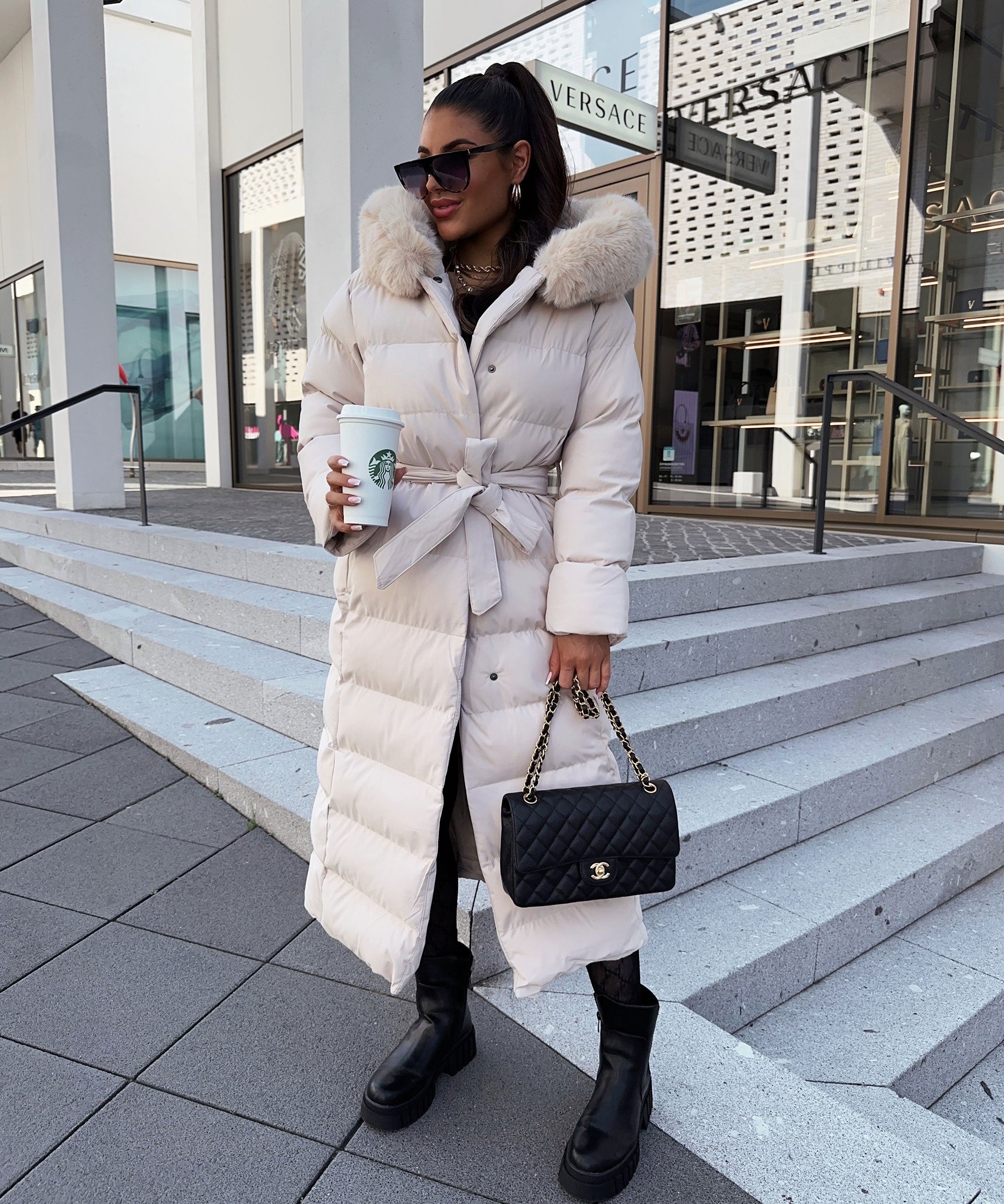 Merle | Beige Parka til Vinterbrug