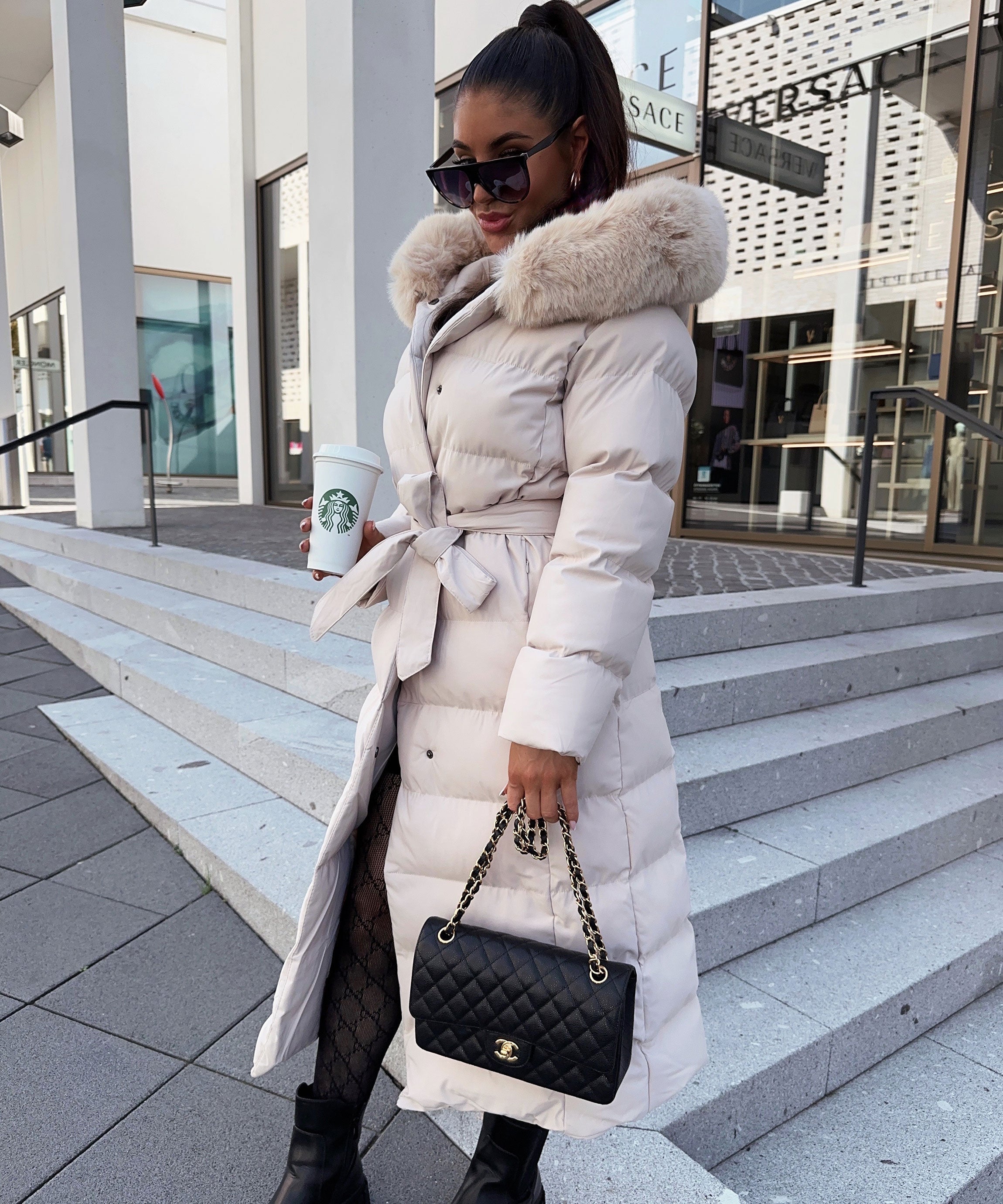Merle | Beige Parka til Vinterbrug