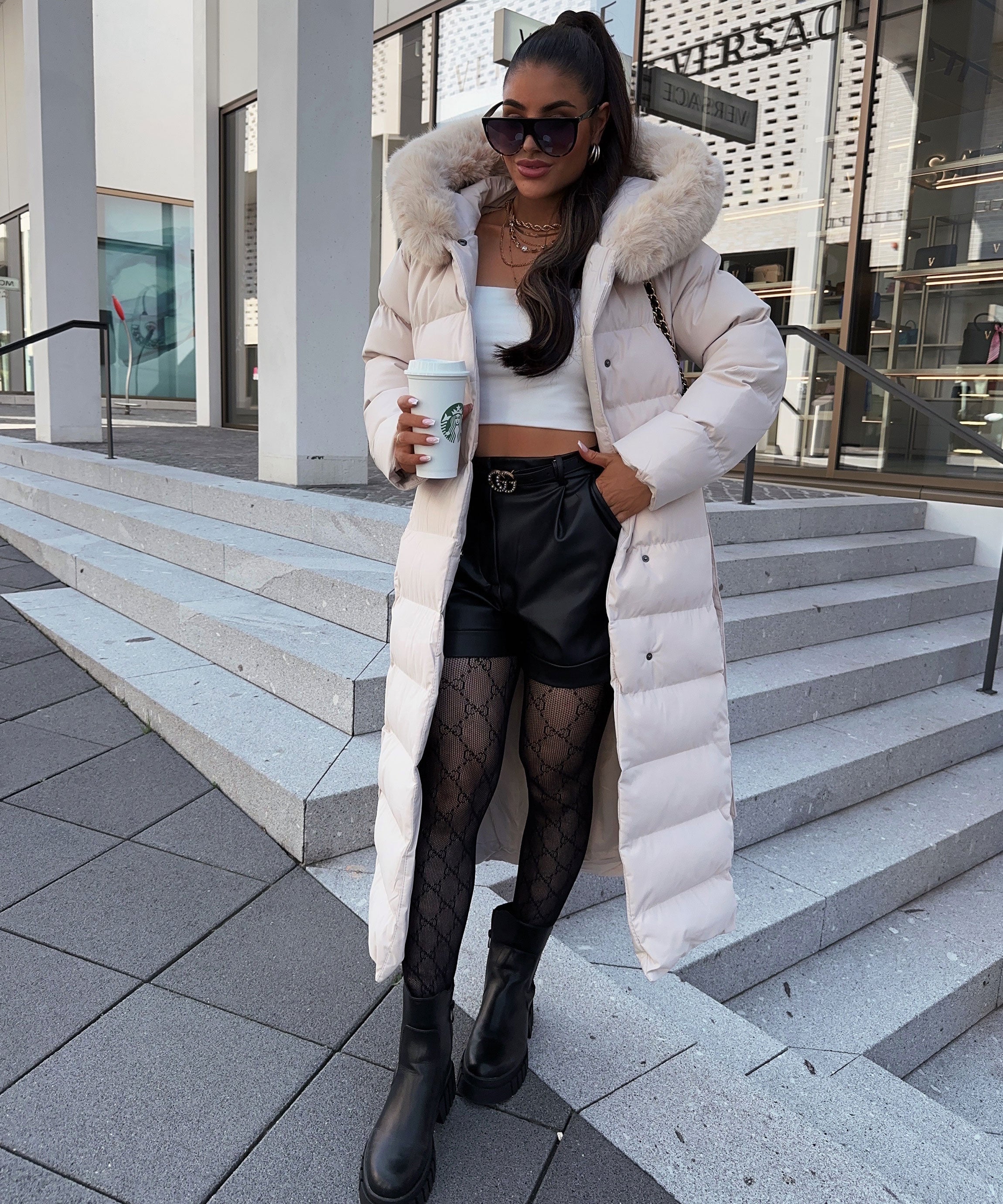 Merle | Beige Parka til Vinterbrug