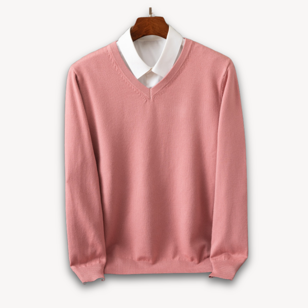 Allan | Elegant kashmir sweater med V-hals til mænd