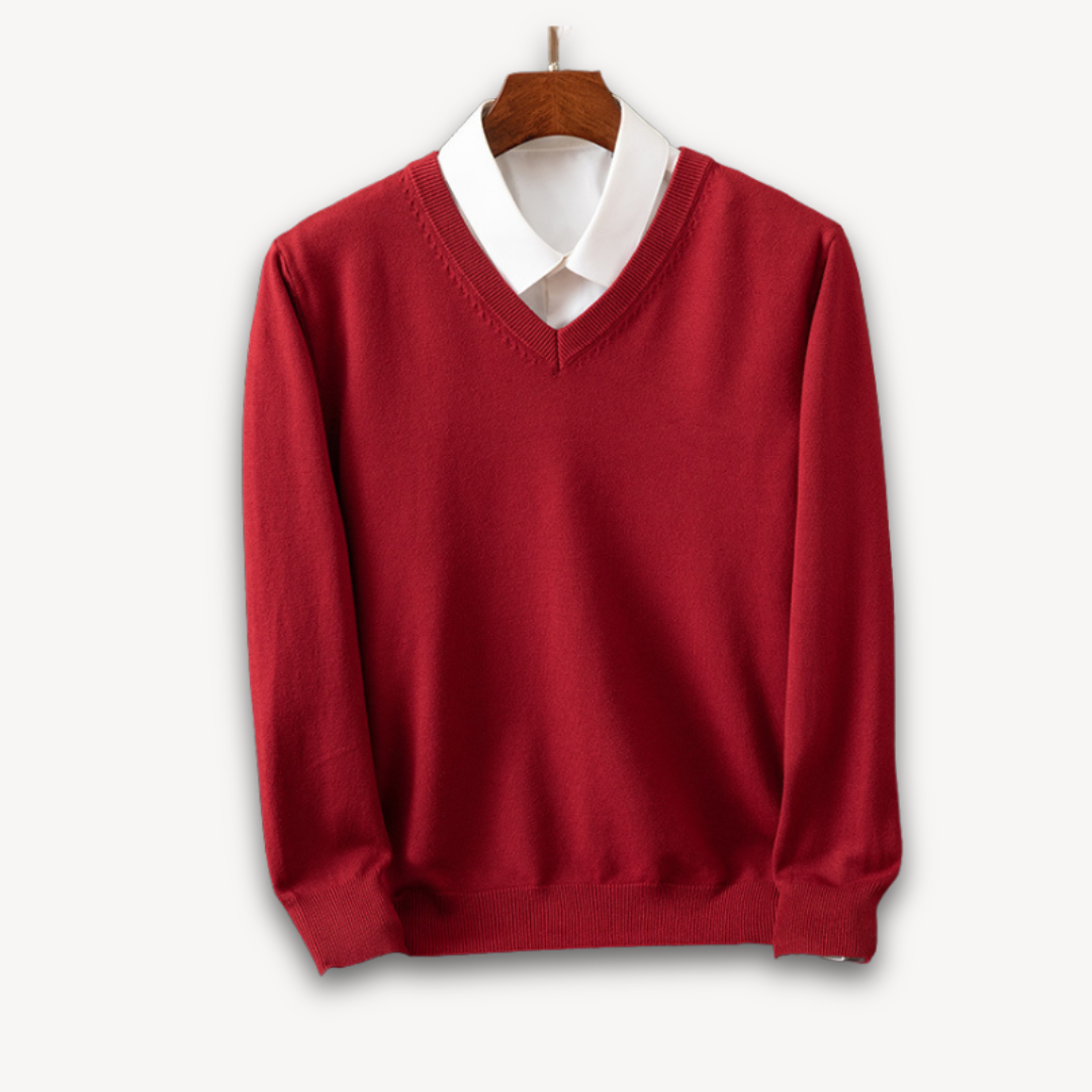 Allan | Elegant kashmir sweater med V-hals til mænd
