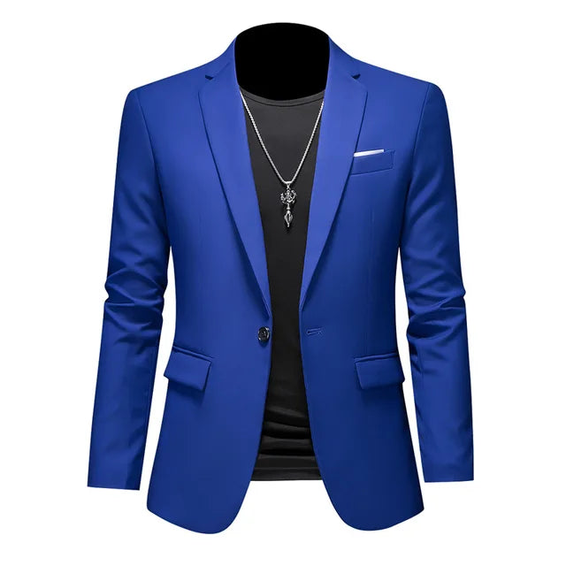 Herre Stilfuld Slim Fit Enkeltknaps Blazer
