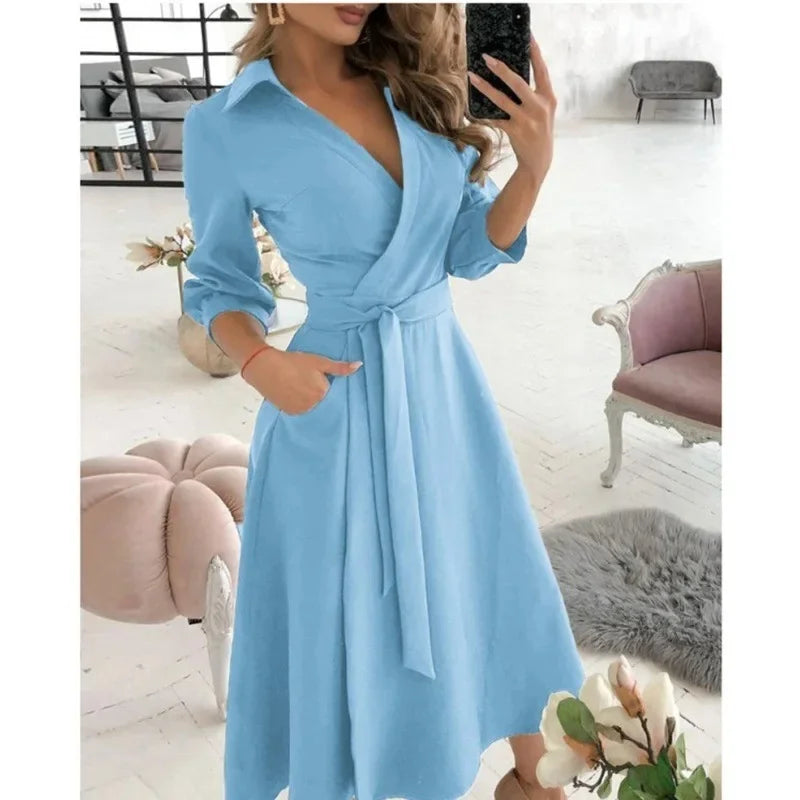 Milena | Elegant Omslagskjole med Sommerfugleprint