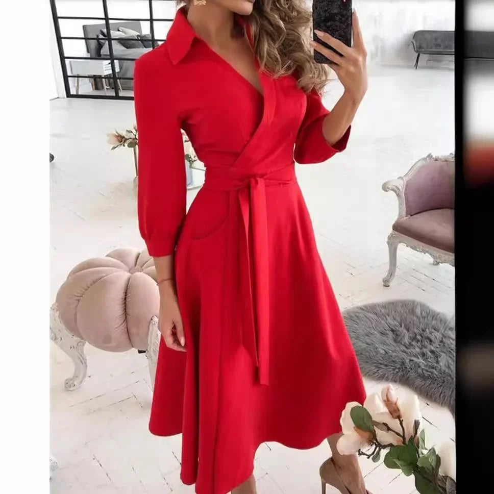 Milena | Elegant Omslagskjole med Sommerfugleprint