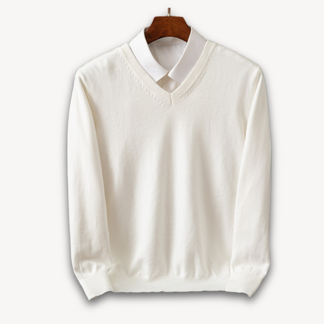 Allan | Elegant kashmir sweater med V-hals til mænd