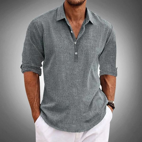 Klassisk Herre Polo T-shirt i Hør