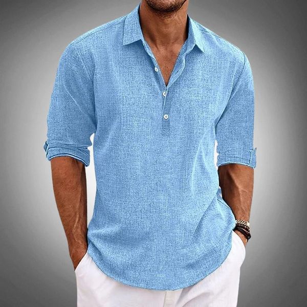 Klassisk Herre Polo T-shirt i Hør