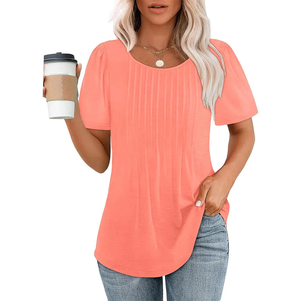 Dame T-shirt med Elegant Mønster til Sommer