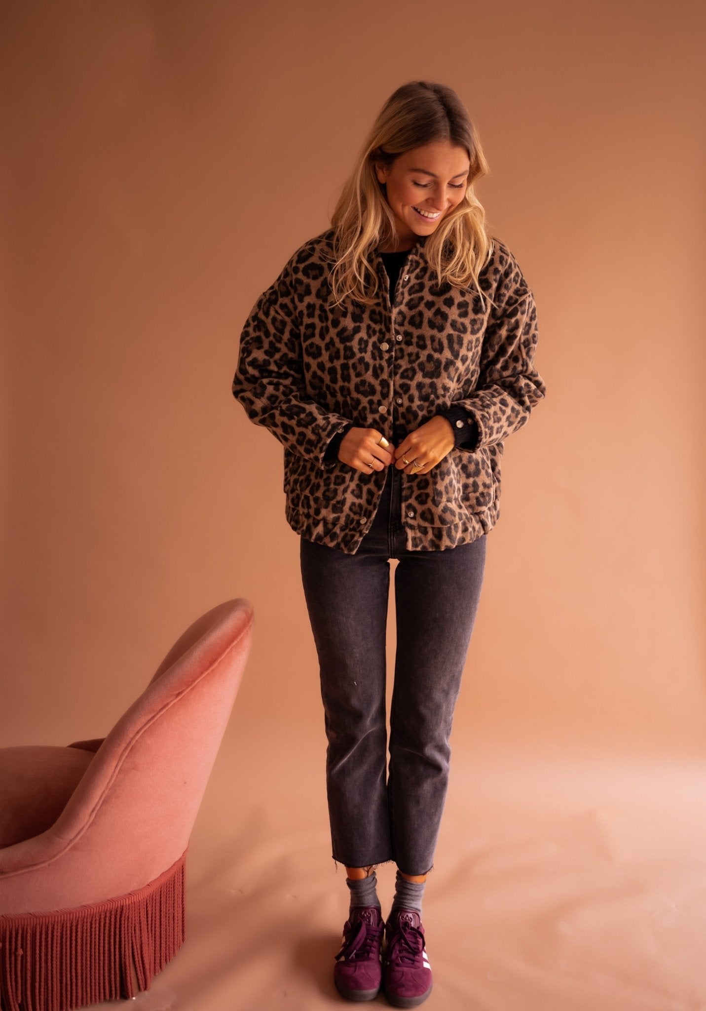 Luna | Moderigtig Jakke med Gepardprint