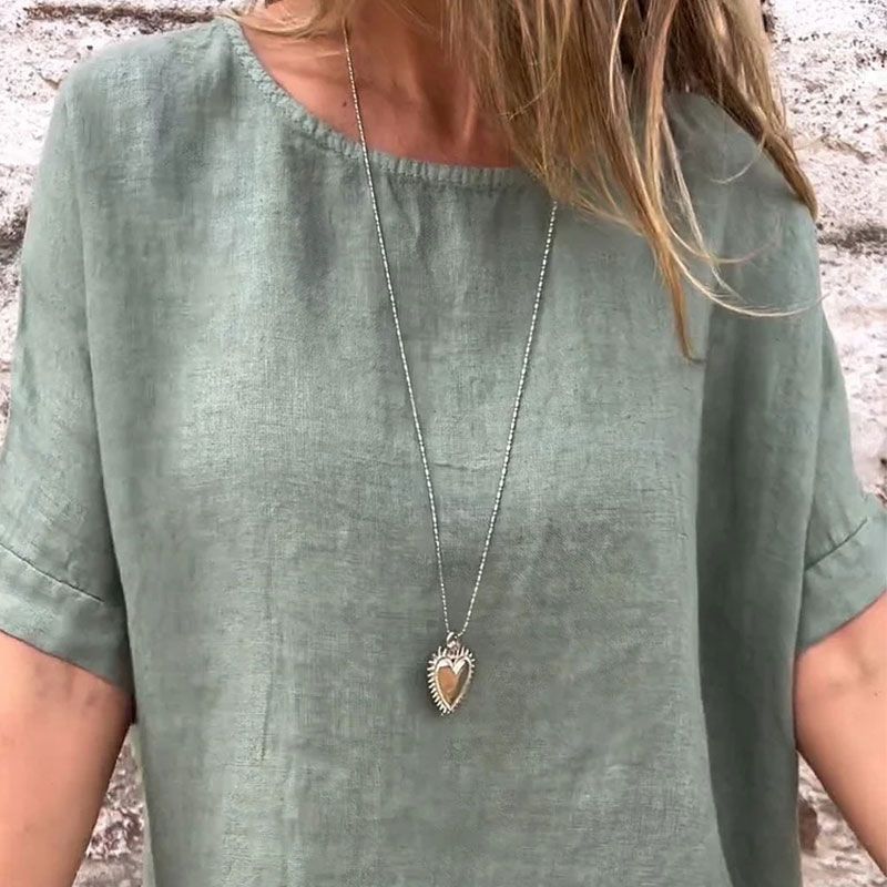 Emma | Ensfarvet T-shirt