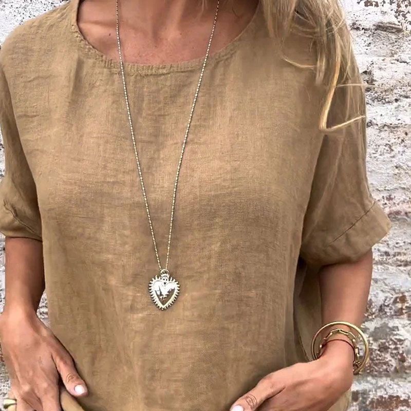 Emma | Ensfarvet T-shirt
