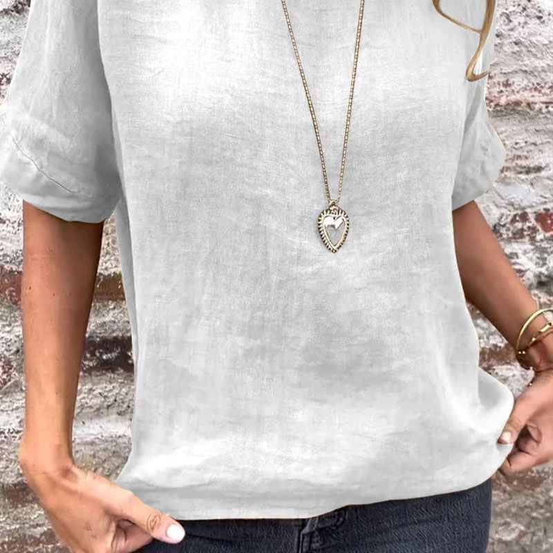Emma | Ensfarvet T-shirt