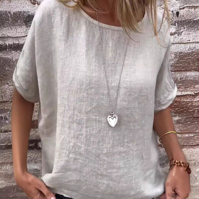 Emma | Ensfarvet T-shirt