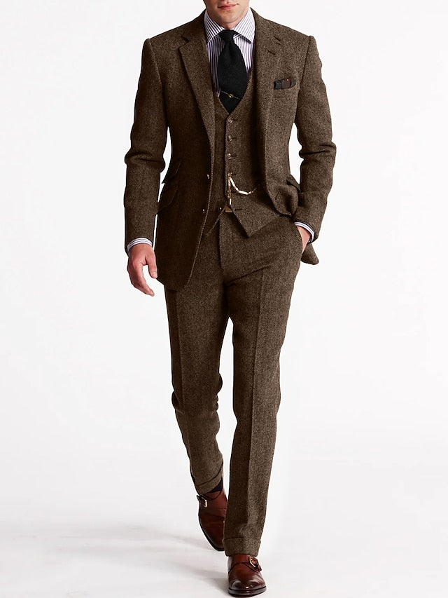 Tweed Jakkesæt i Klassisk Stil