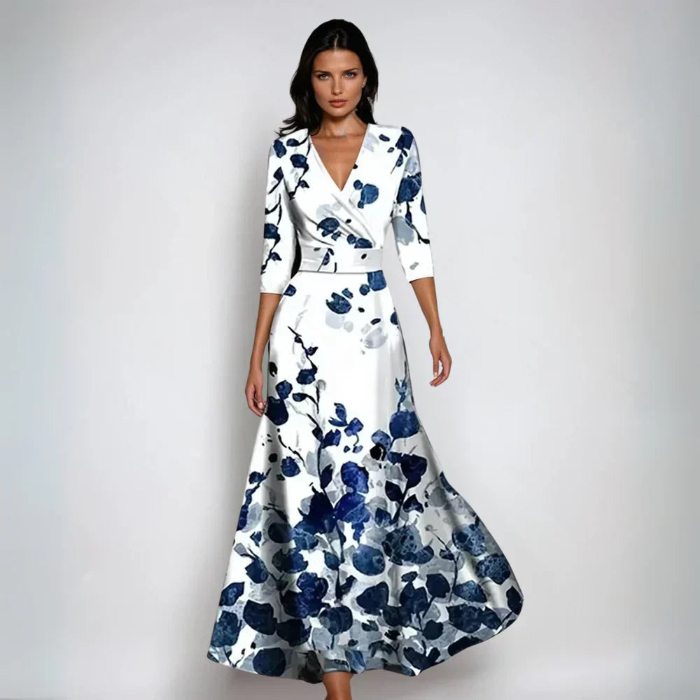 Emily | Elegant Blomstret Omslagskjole til Sommer