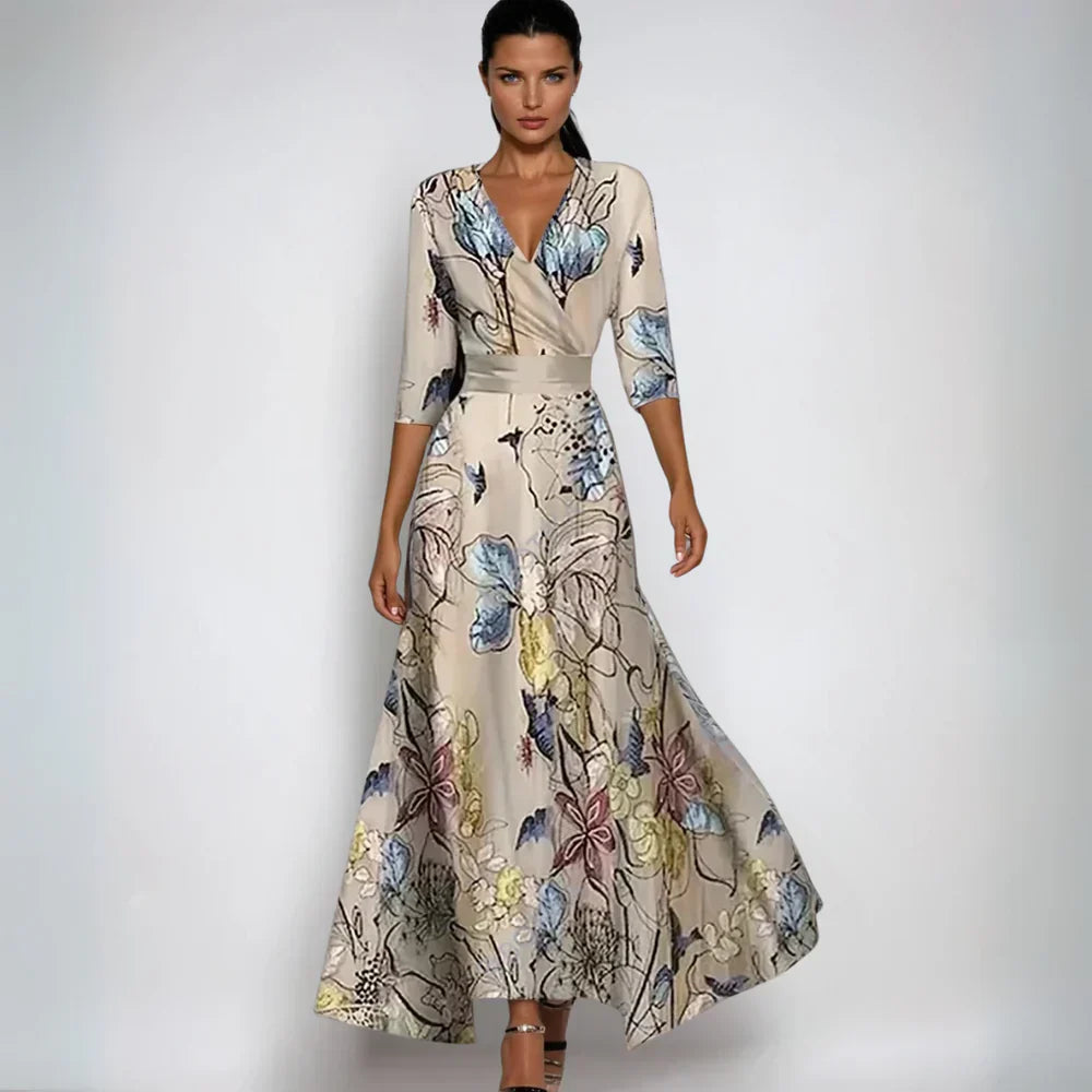 Emily | Elegant Blomstret Omslagskjole til Sommer