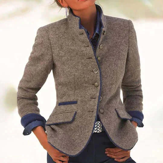 Elegant Herrejakke i Ensfarvet Design