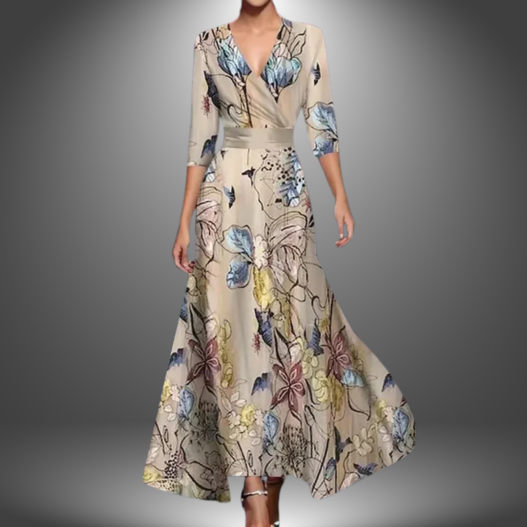 Marianne | Elegant Blomstret Maxikjole til Sommer