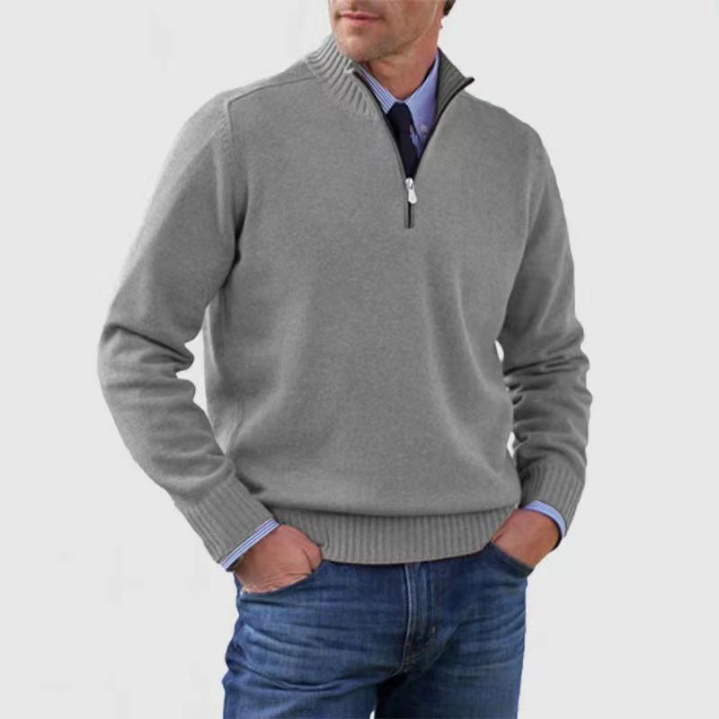 William | Sweater med halv lynlås til mænd