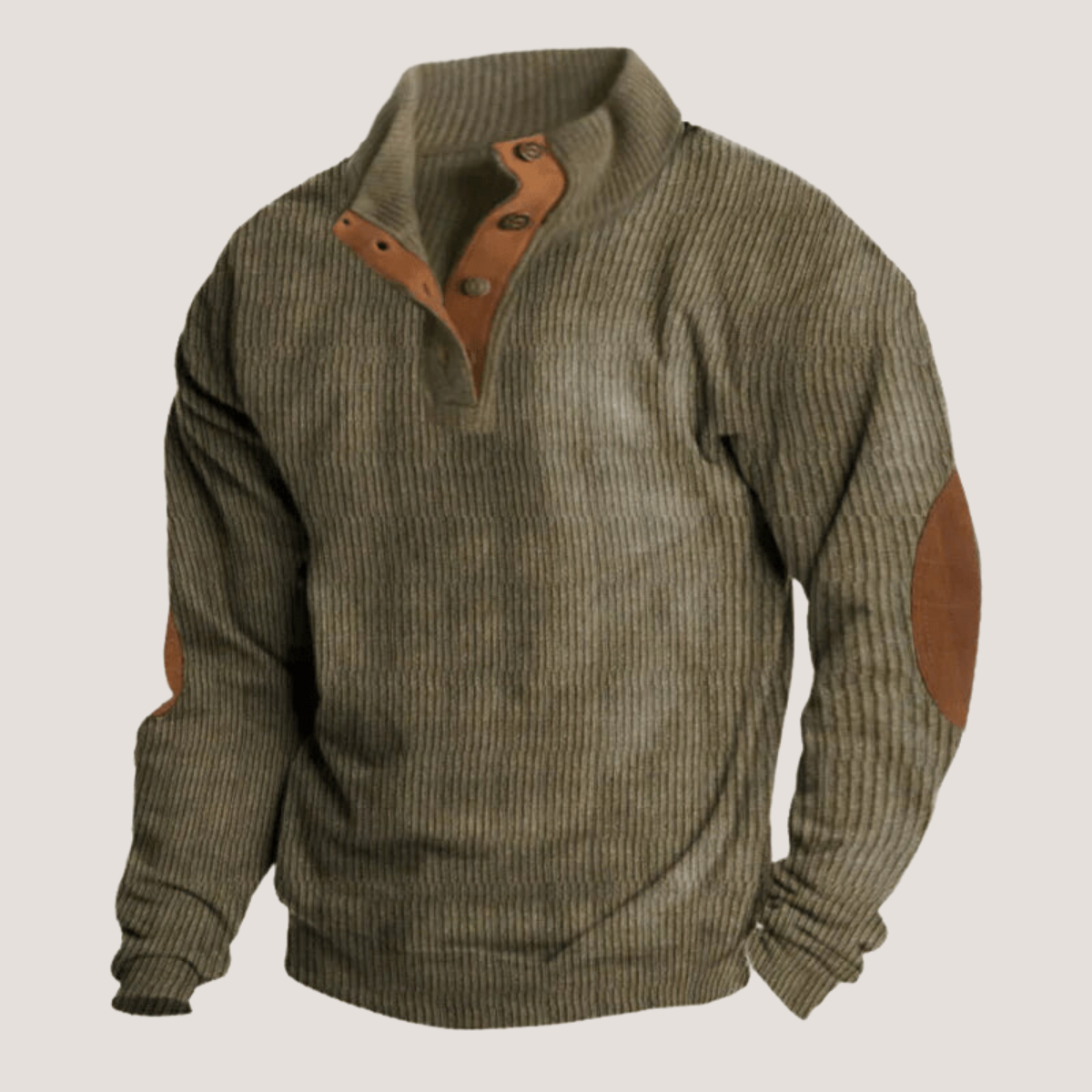 Frederik | Sweater i fløjl med ribstrik til mænd